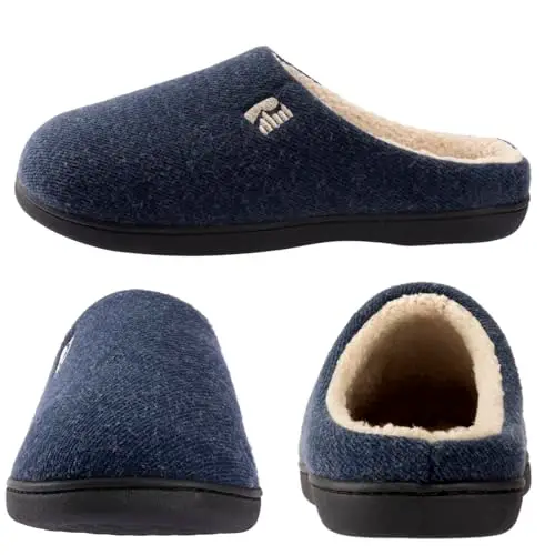 RockDove Pantofola Uomo Tipo Zoccolo con Schiuma Memory e Fodera in Pile Sherpa, 40/41 EU, Blu Navy miniatura 3
