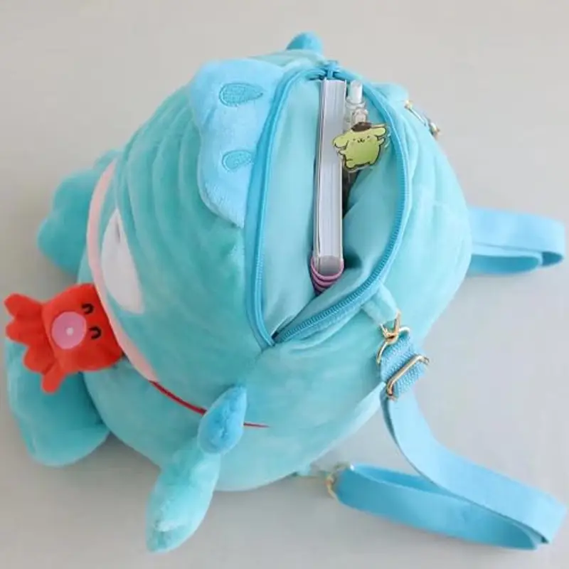 Roffatide Anime Cartoon Carino Hanton Brutto Pesce Peluche Zaino Kawaii Lolita JK Borsa Donna Regali di Compleanno Blu miniatura 2
