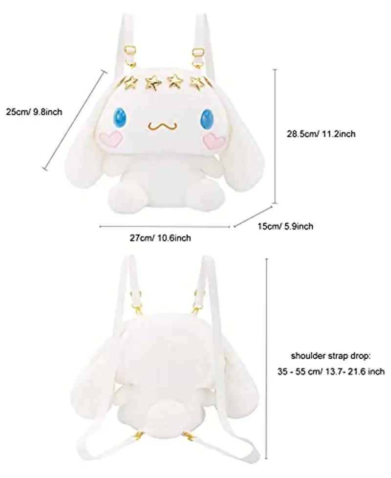 Roffatide Anime Cartoon Cute Cinnamoroll Cane Peluche Bambola Zaino Kawaii Lolita JK Ragazze Borsa Regali Di Compleanno miniatura 2