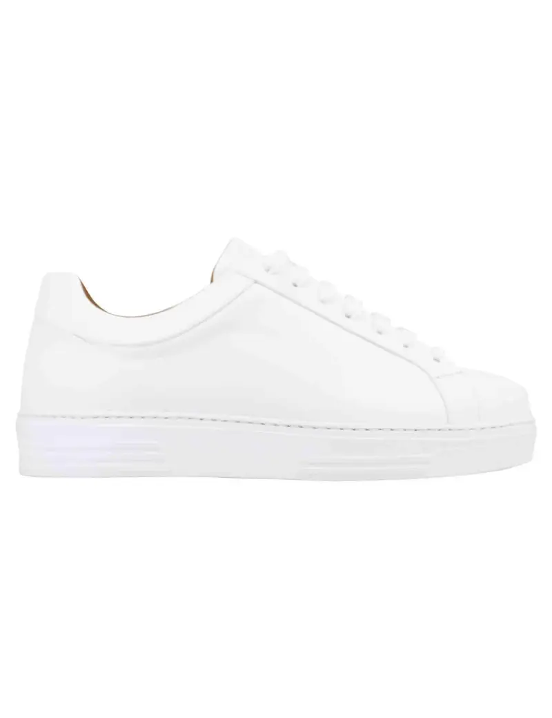 Sneakers uomo in pelle bianca con suola alta in gomma extra light Uomo SON 500 100