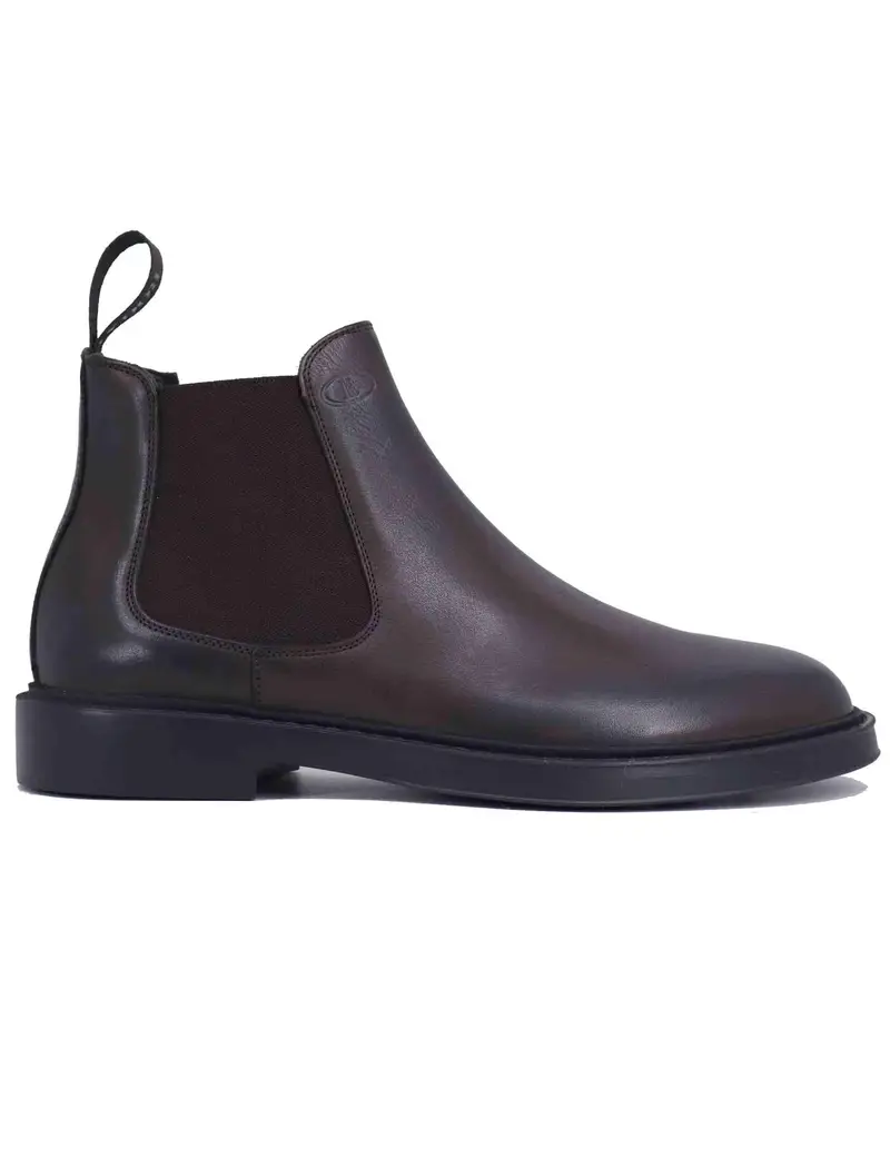 Stivaletti uomo in pelle marrone con suola in gomma Uomo TOMO 4 014