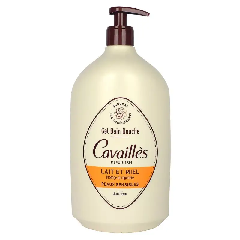 Cavaillès Gel Bagno Doccia - Latte e Miele - Pelle Sensibile 1 L