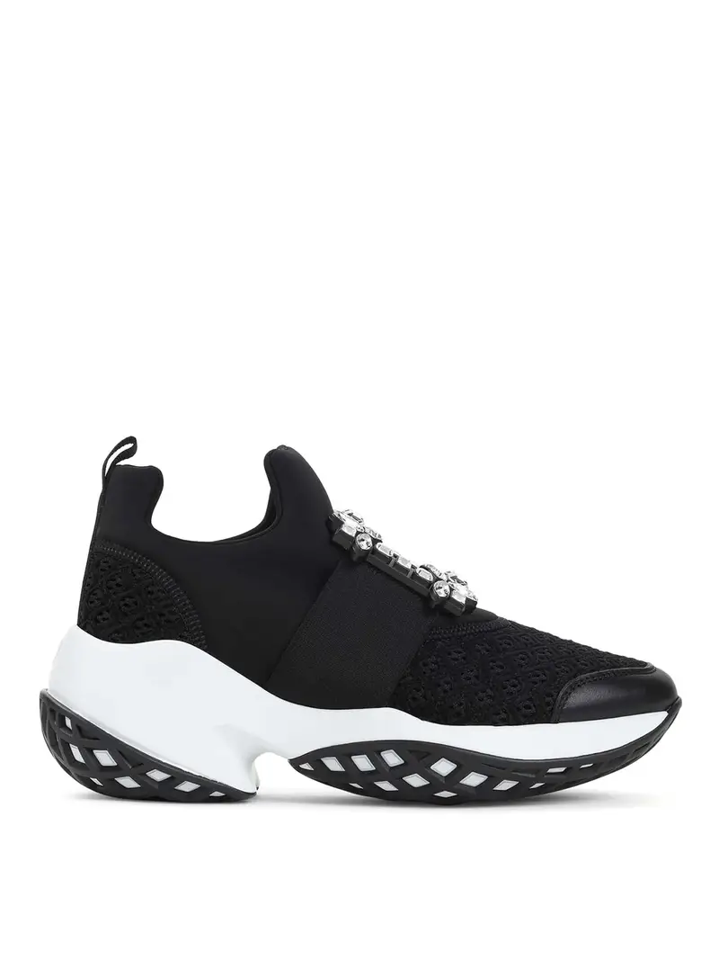 Eseguire sneaker con fibbia strass Nero