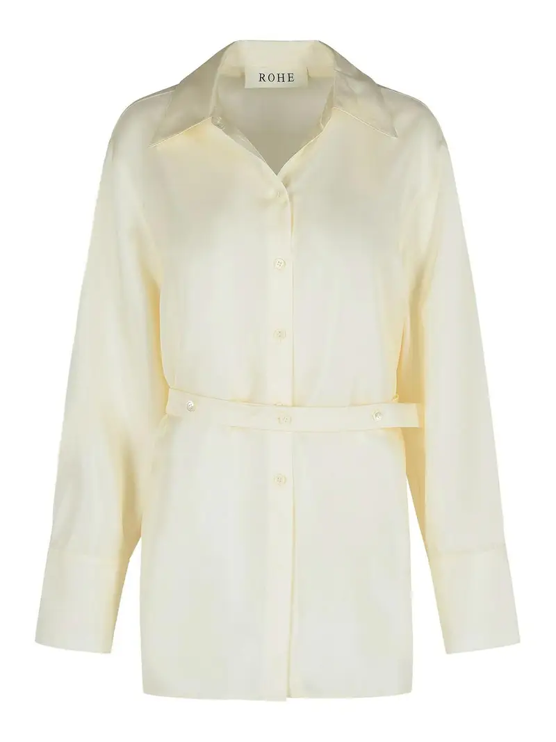 Camicia in seta color crema