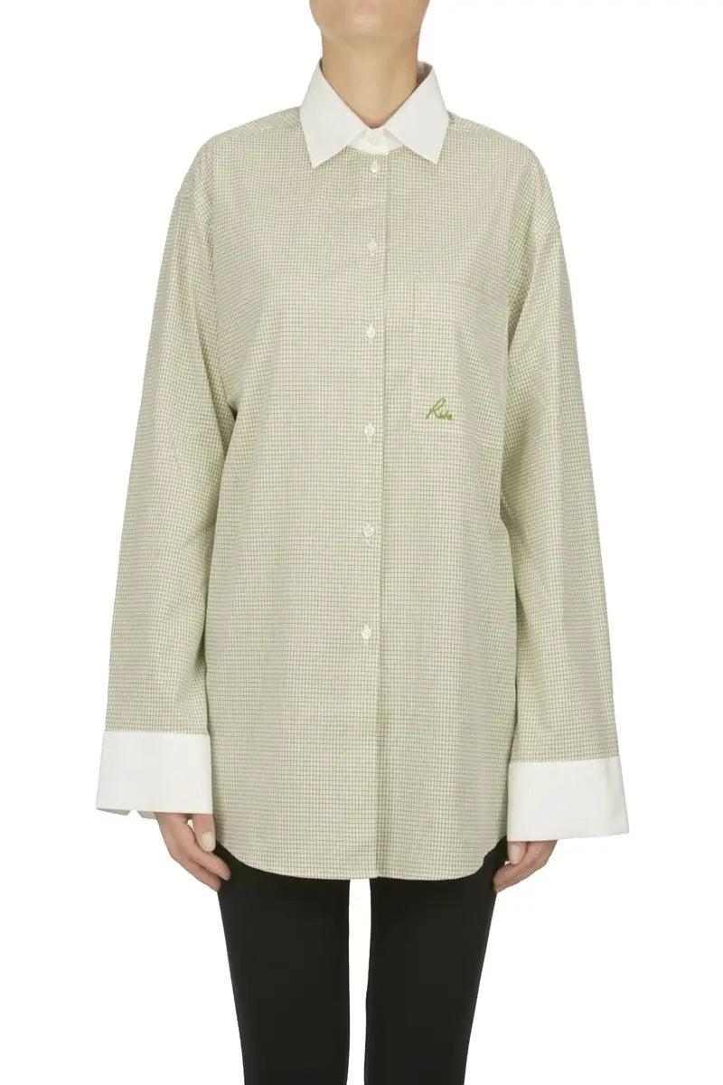 Camicia oversize stampa micro check
