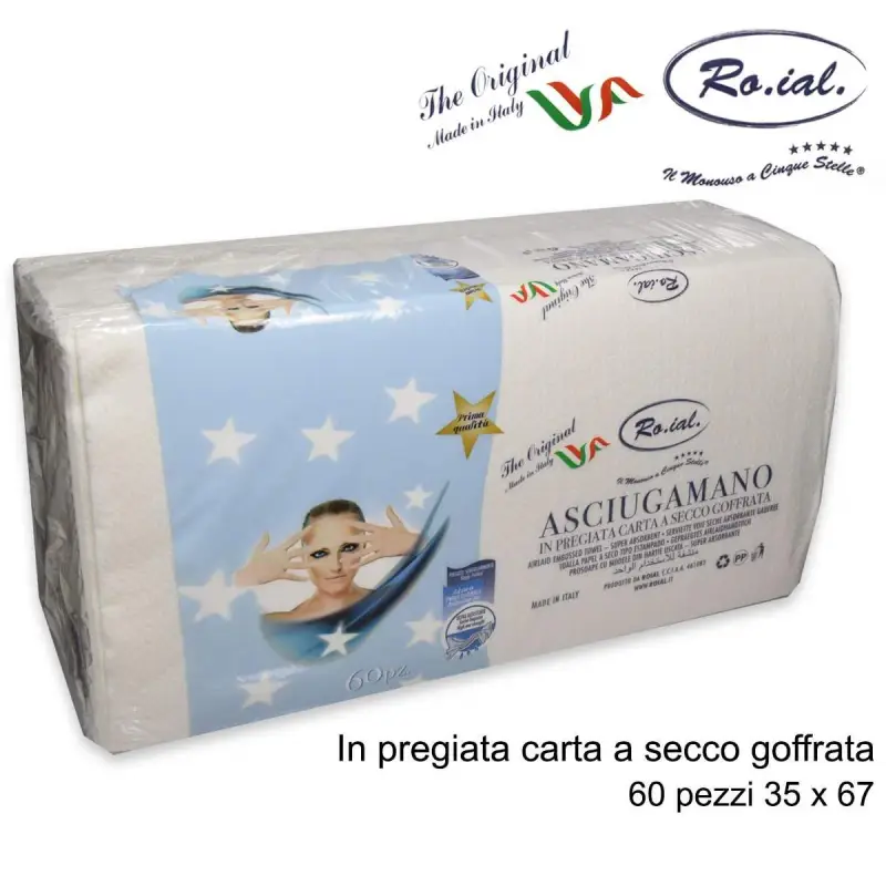 Asciugamano carta secco goffrata 35 x 67 60 pz 5 stelle ro.ial