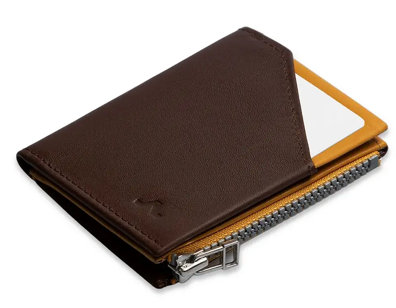 Portafoglio ROIK Zip Coin Brown Mustard