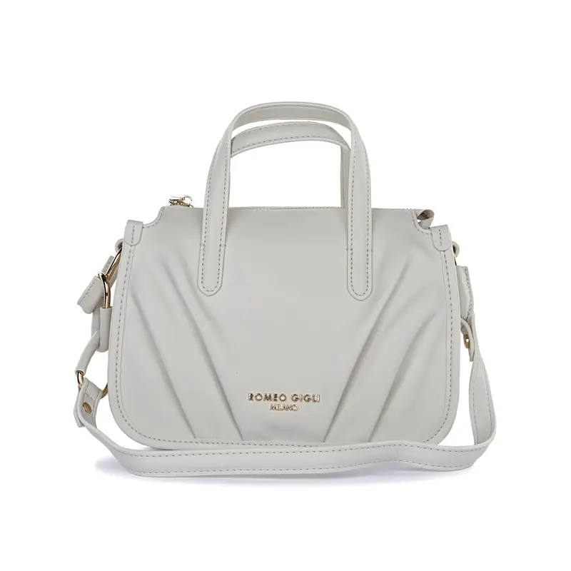 Bauletto beige da donna con doppia tracolla removibile