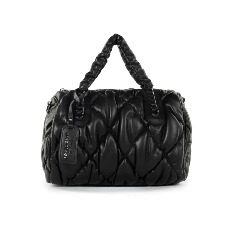 Bauletto nero trapuntato con tracolla removibile