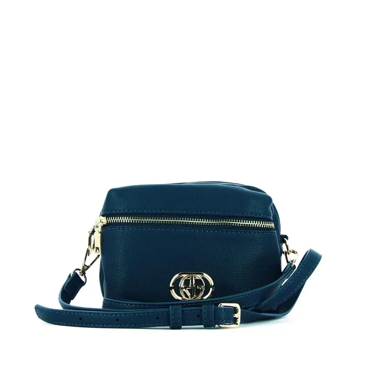 Borsetta a tracolla blu con zip