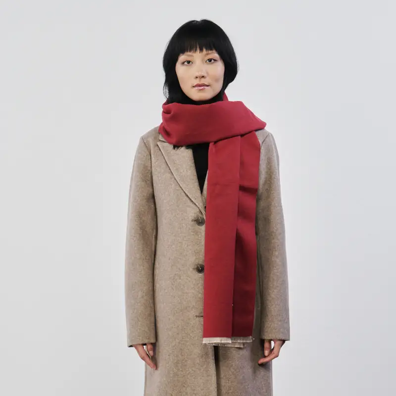 Sciarpa bordeaux e grigio bicolor