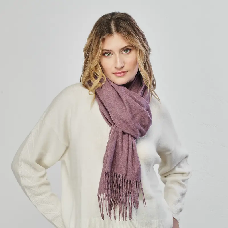 Sciarpa viola con frange