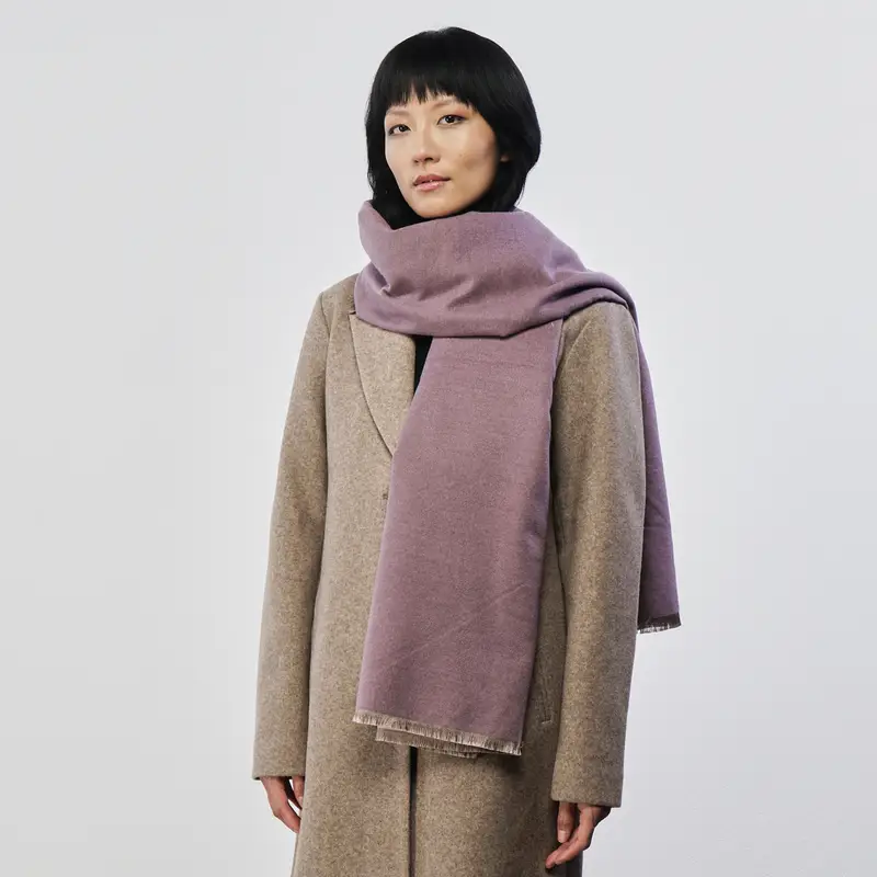 Sciarpa viola e beige bicolor