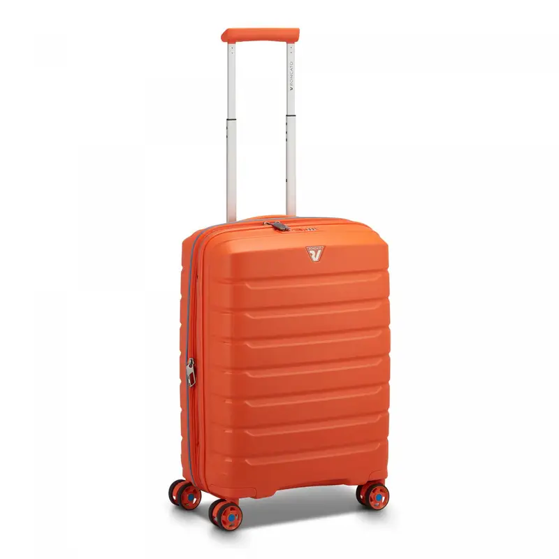 B-flying Trolley Bagaglio A Mano 55x40x20/25 Cm Espandibile - Arancione Brillante