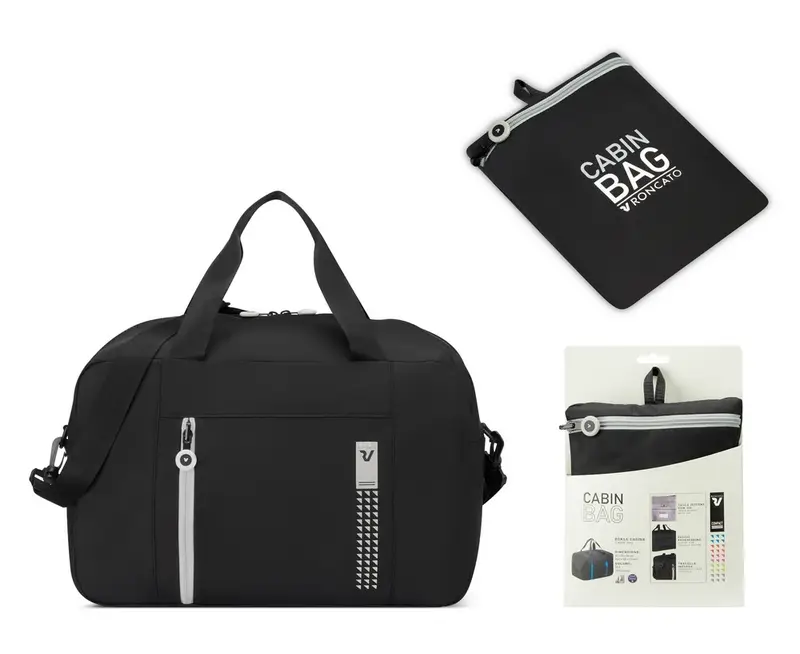 Borsa cabina pieghevole 40x25x20 Roncato Compact 2011 Nero Fumo