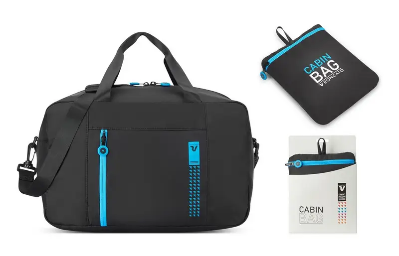 Borsa cabina pieghevole 40x25x20 Roncato Compact Neon 2011 Nero