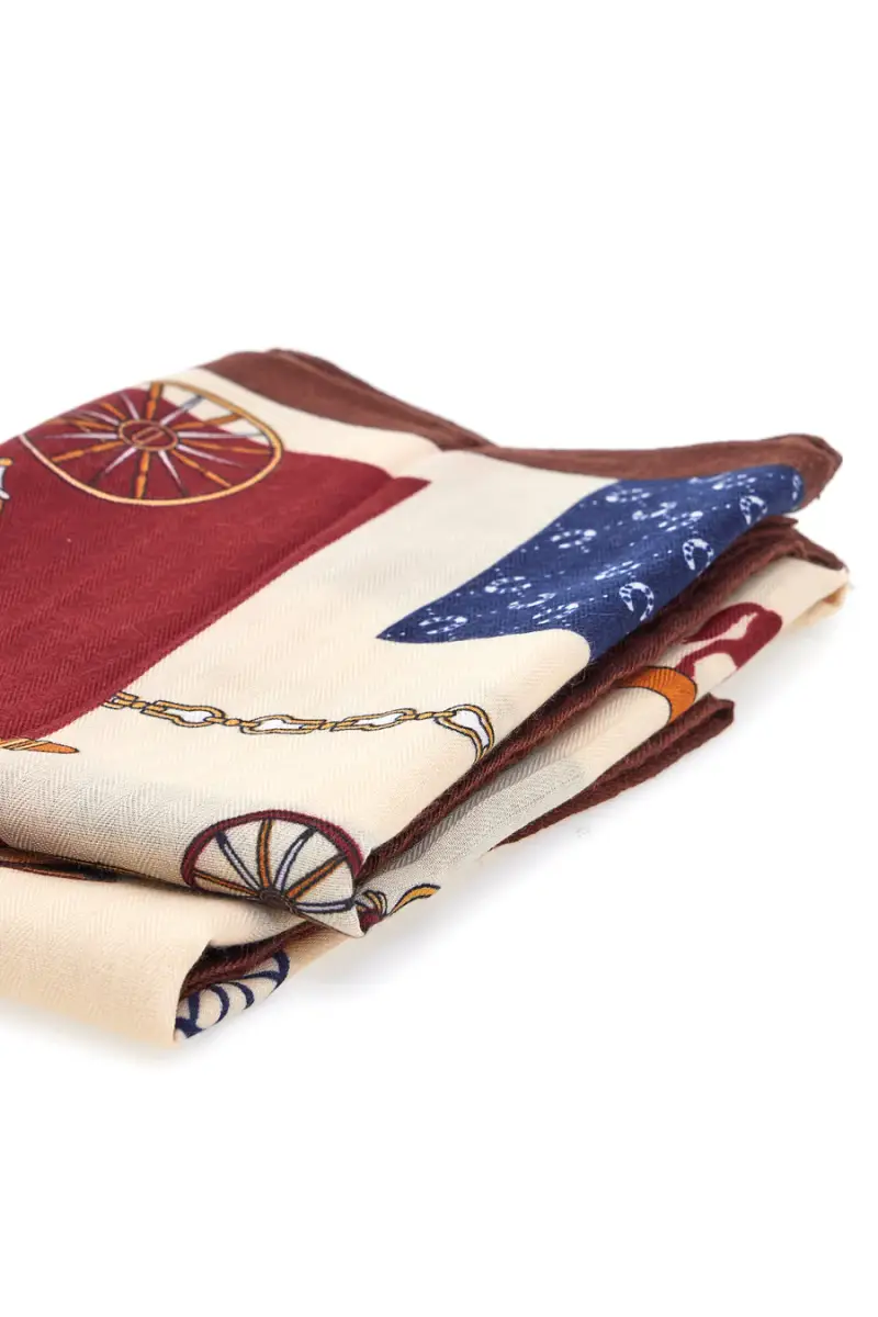 Foulard multicolore con stampa carrozza Roncato 46, 003, 30 [MARRONE] miniatura 4