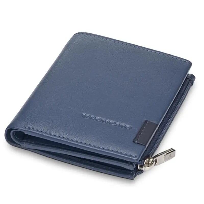 Monaco Portafoglio Uomo 10x8x1 5 Cm - Blu Denim
