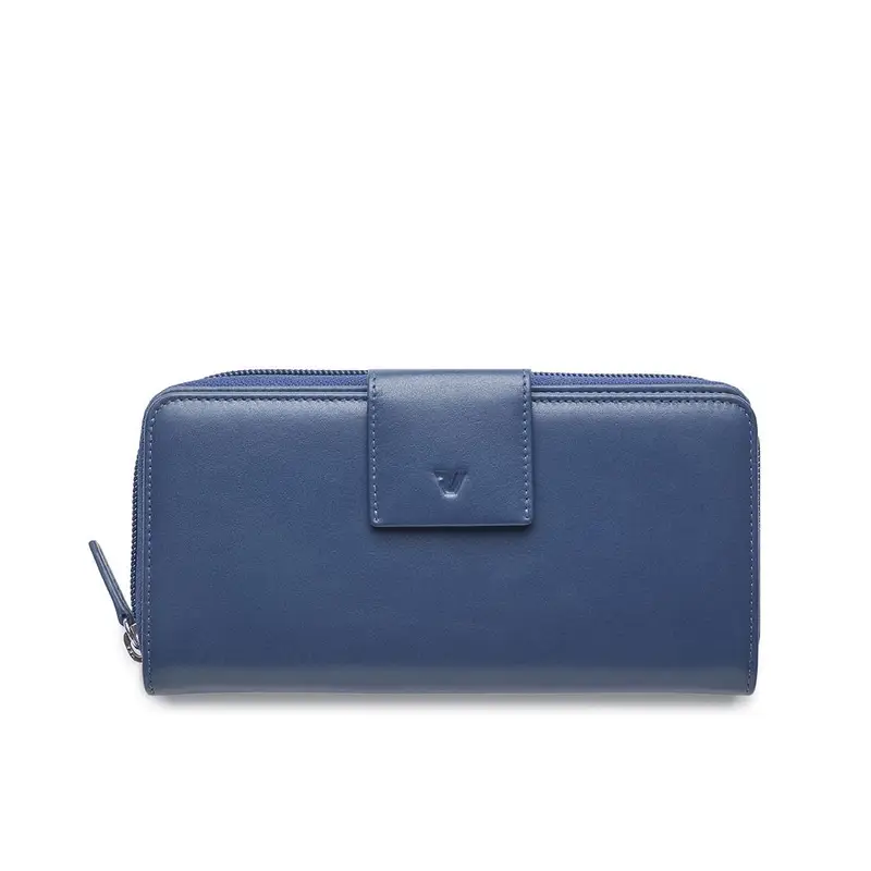 Roncato Portafoglio Donna Blu Navy in Vera Pelle