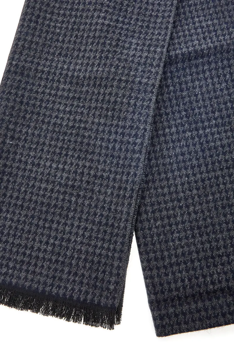 Sciarpa blu fantasia pied de poule calda Roncato 46, 003, 03 [GRIGIO] miniatura 2