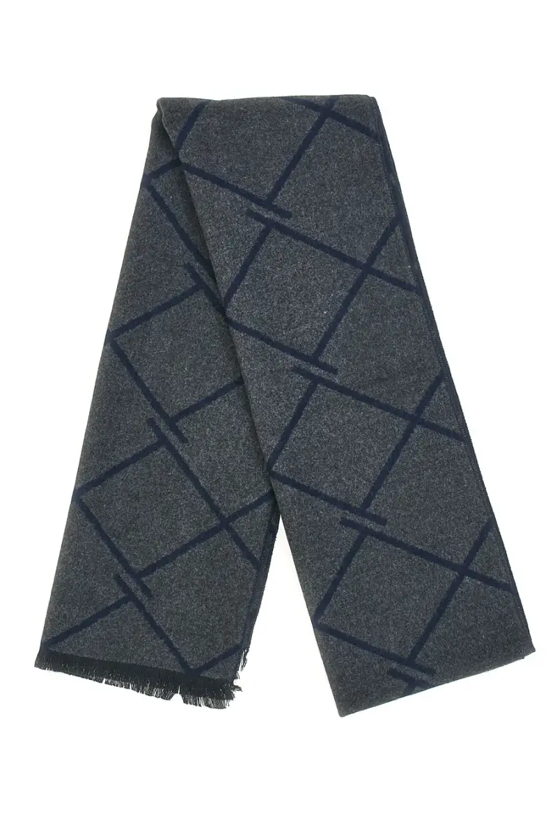 Sciarpa grigia fantasia geometrica double face Roncato 46, 003, 18 [NERO]