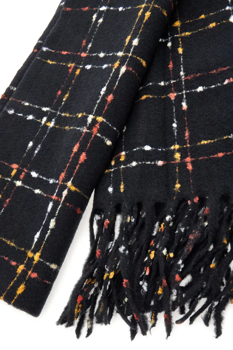 Sciarpa nera fantasia a quadri calda Roncato 46, 003, 52 [NERO] miniatura 2