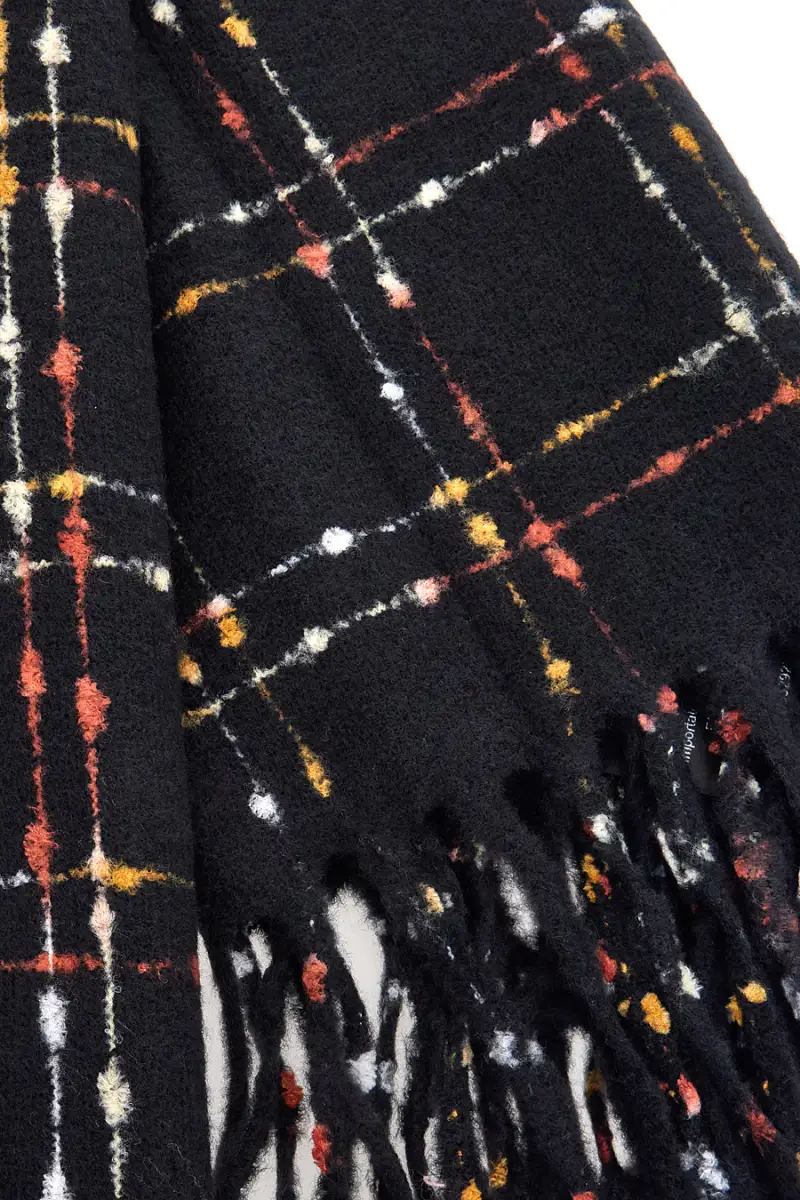 Sciarpa nera fantasia a quadri calda Roncato 46, 003, 52 [NERO] miniatura 3