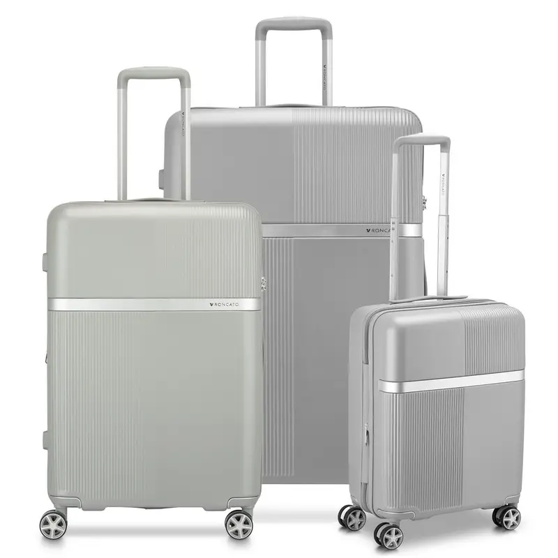 Set 3 Trolley espandibili Roncato AirGlam Grigio Perla