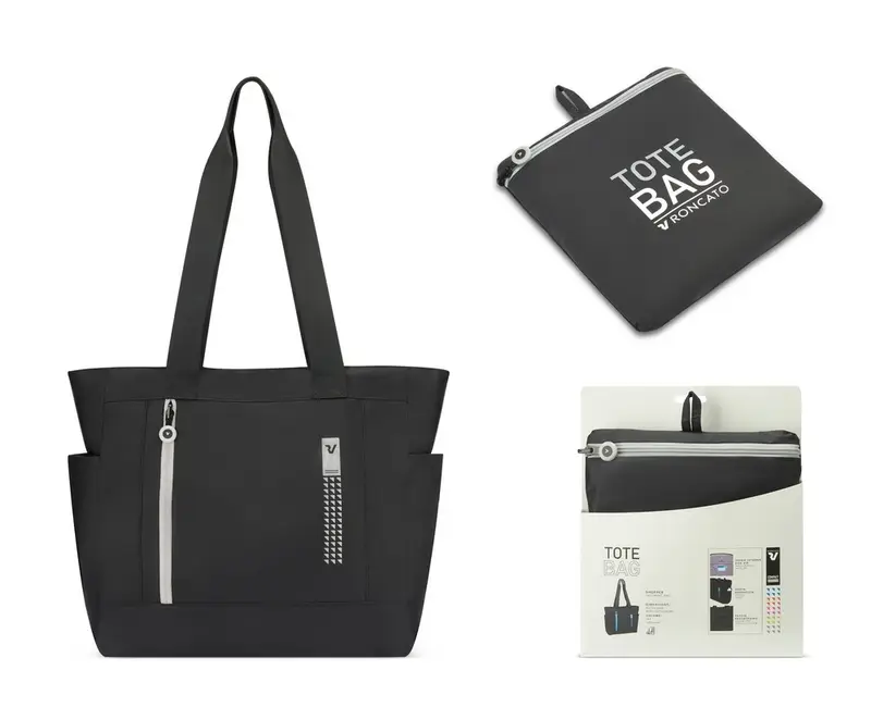 Shopper bag pieghevole Roncato Compact 2013 Nero Fumo