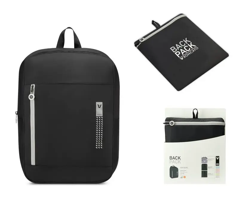 Zaino cabina pieghevole 45x36x20 Roncato Compact 2012 Nero Fumo