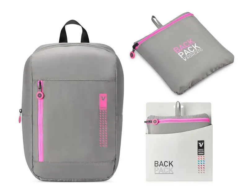 Zaino cabina pieghevole Ryanair 40x20x25 Roncato Compact Neon 2010 Grigio