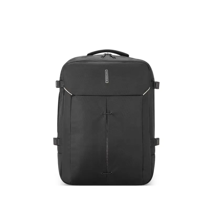 Zaino nero morbido da viaggio con tasche interne