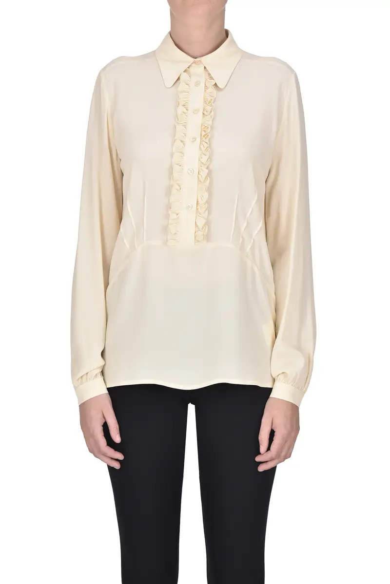 Camicia in crepè con ruches