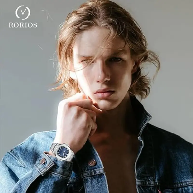 RORIOS Orologio Minimalista da Uomo Analogico Quarzo Elegante Con Calendario Luminoso miniatura 2