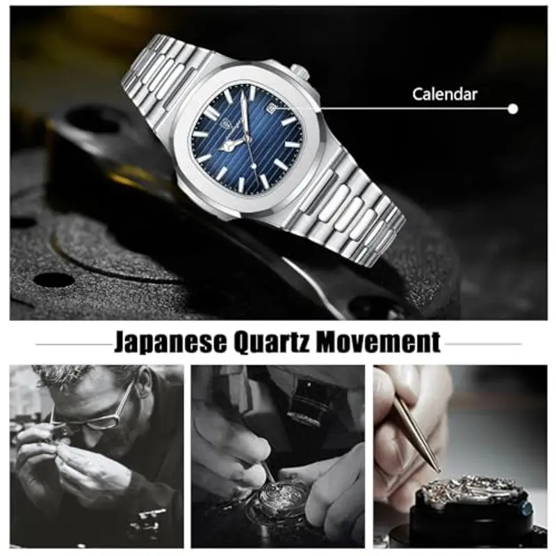 RORIOS Orologio Minimalista da Uomo Analogico Quarzo Elegante Con Calendario Luminoso miniatura 3