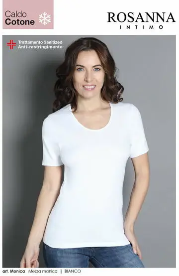 MAGLIA FELPATA DONNA ROSANNA MONICA MM BIANCO