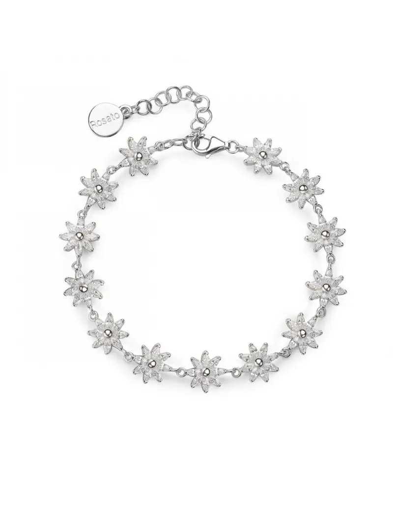 Bracciale morbido ROSATO Gaia in argento 925 RZGA69 con fiori
