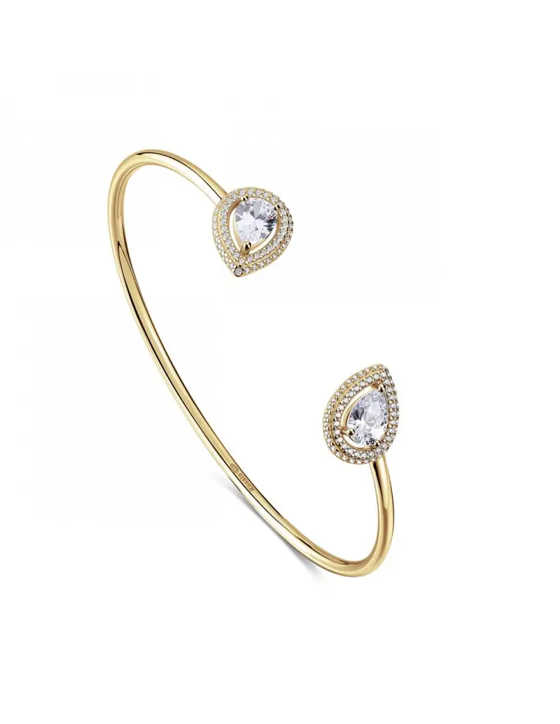 Bracciale rigido ROSATO Anna in argento 925 dorato RZAN18 con 2 cristalli a forma di goccia