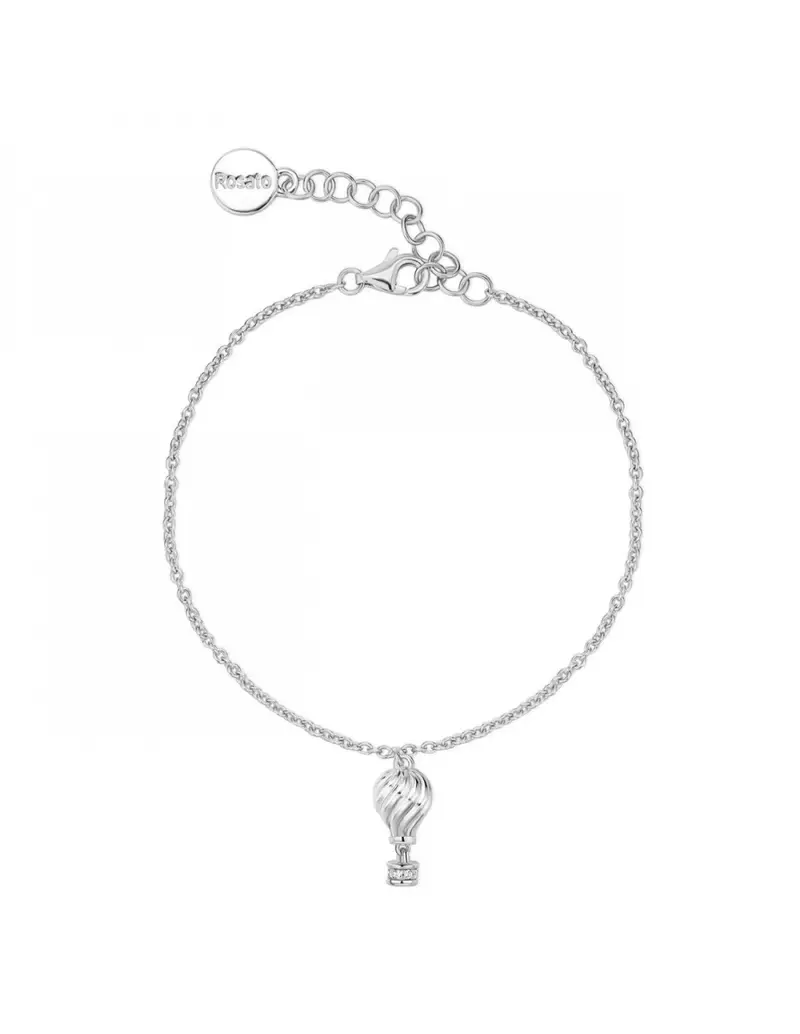 Bracciale ROSATO in argento 925 RZAR11 pendente a forma di Mongolfiera con cristalli