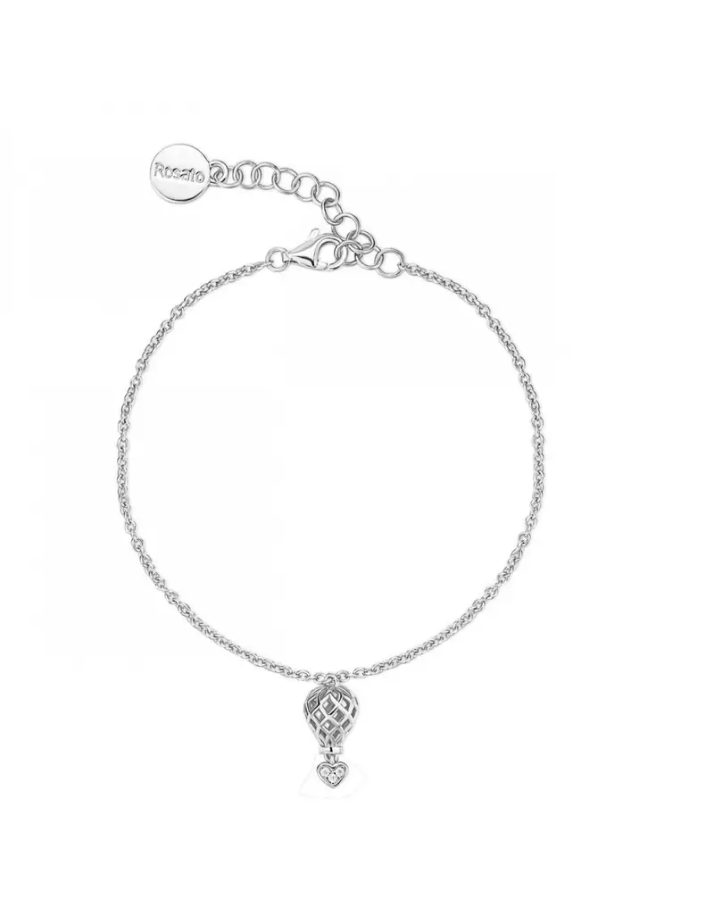 Bracciale ROSATO in argento 925 RZAR17 pendente a forma di Mongolfiera con cristalli