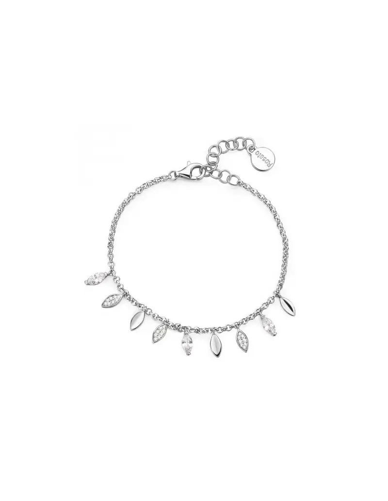 Bracciale ROSATO in argento 925 RZGA44 charms a forma di petalo con cristalli bianchi