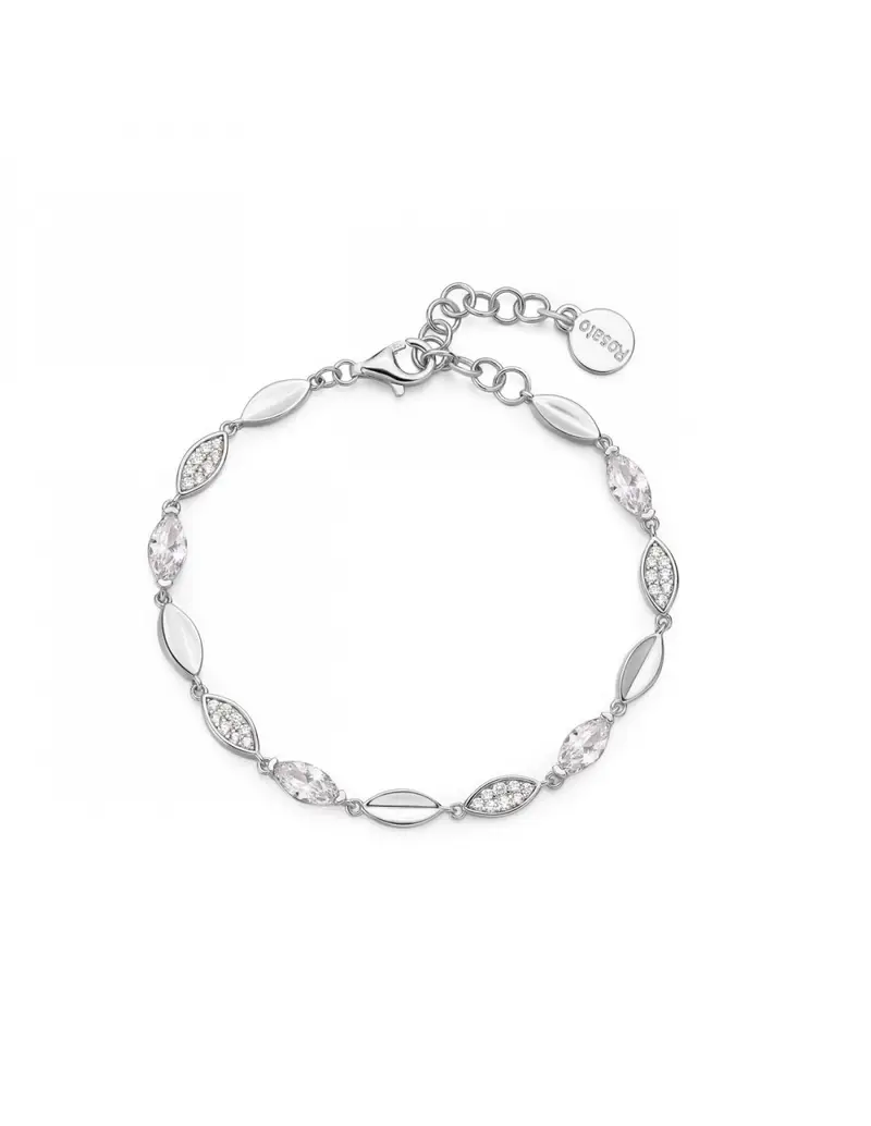 Bracciale ROSATO in argento 925 RZGA46 petali con cristalli bianchi
