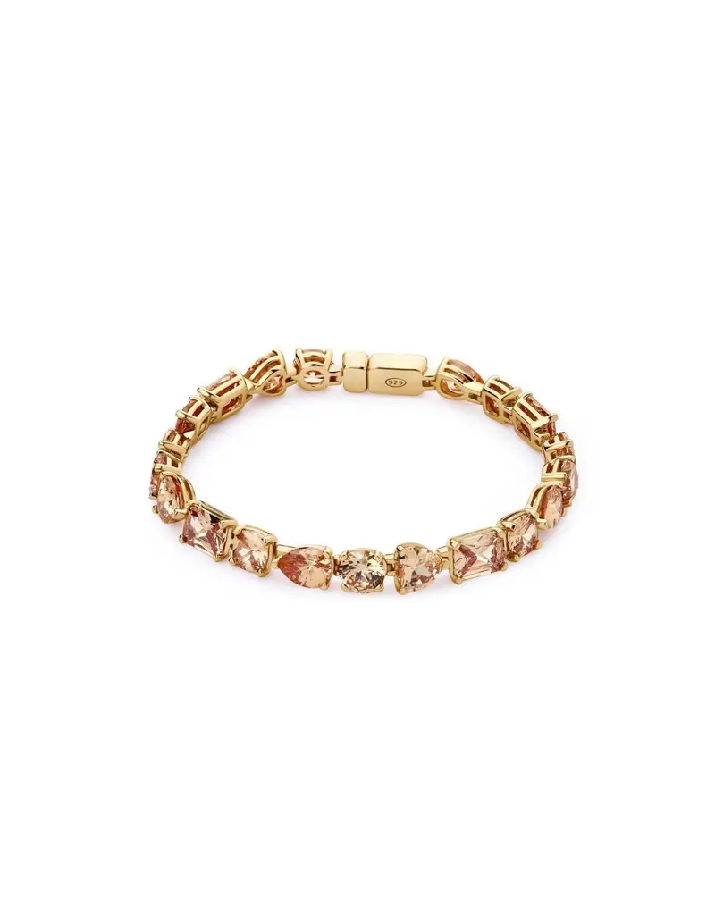 Bracciale ROSATO Snodato in argento 925 placcato oro e cubic zirconia champagne RZGE13