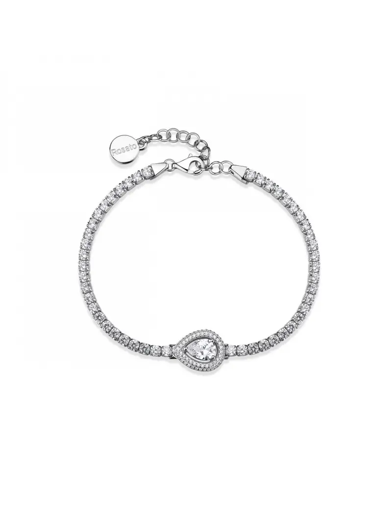 Bracciale tennis ROSATO Anna in argento 925 RZAN13 con cristallo centrale a forma di goccia