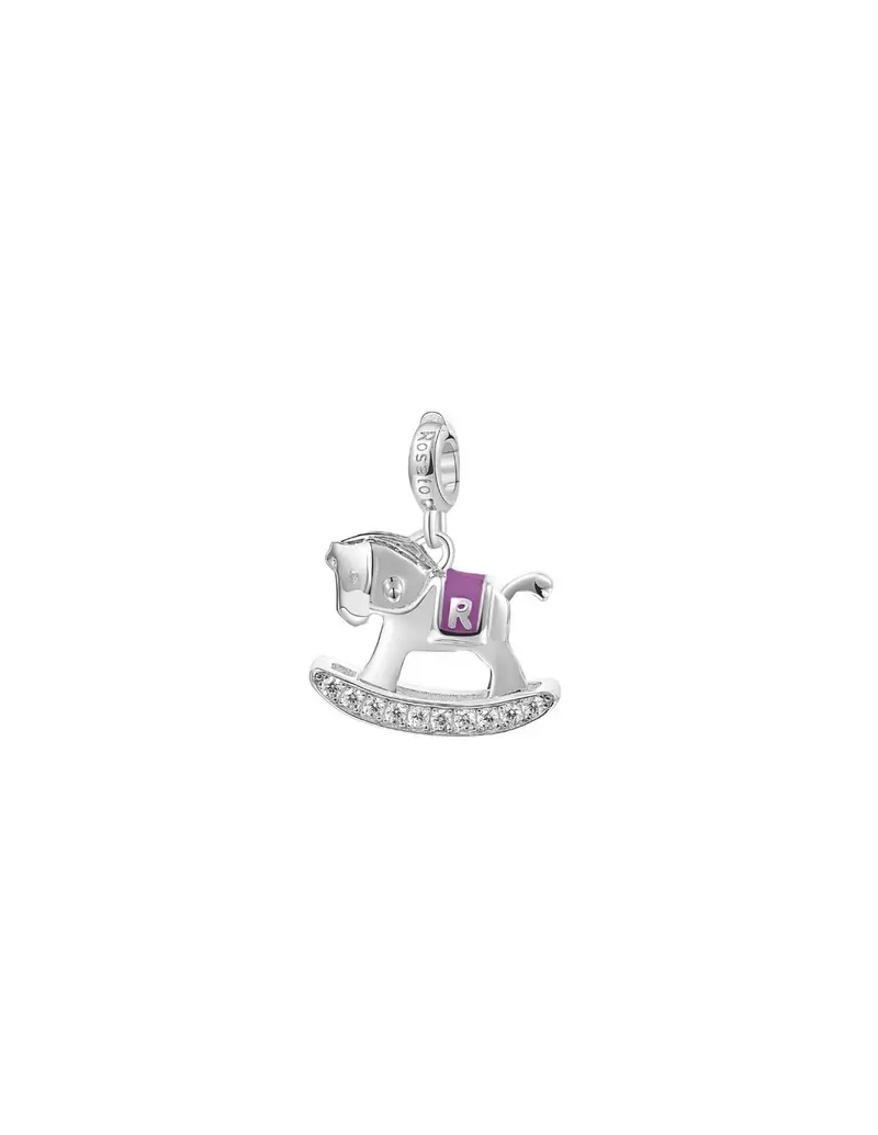 Charm ROSATO in argento 925 e cubic zirconia RZ026R Cavalluccio