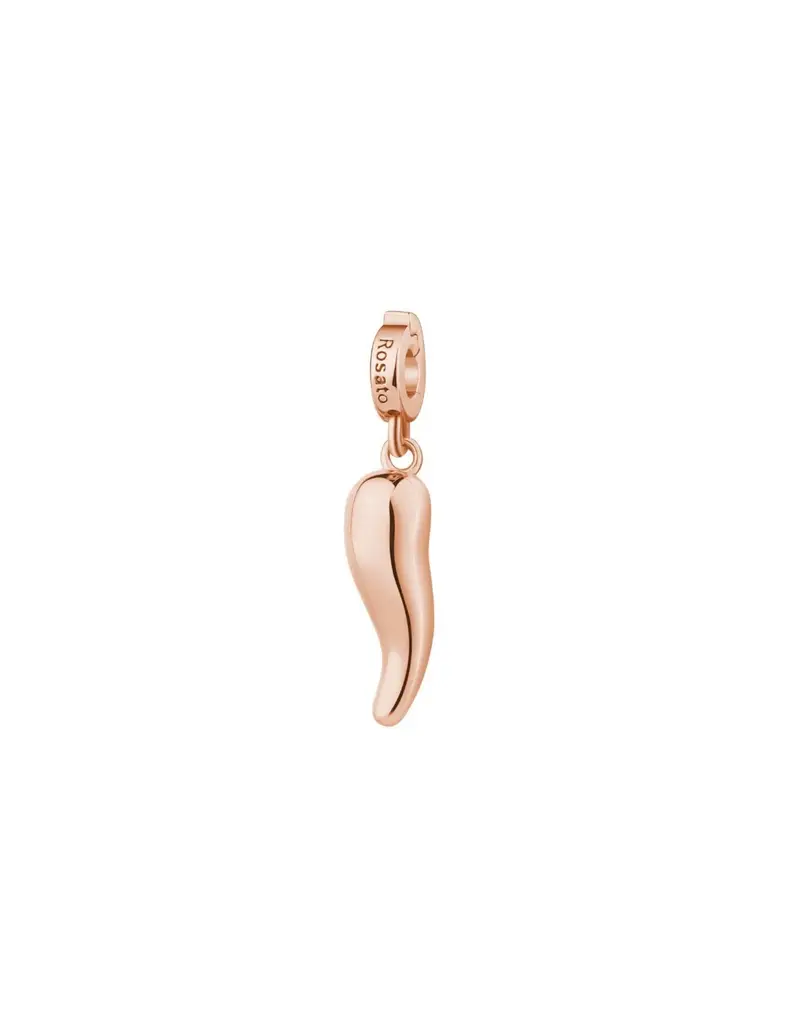 Charm ROSATO in argento 925 placcato oro rosa RZ209 Cornetto