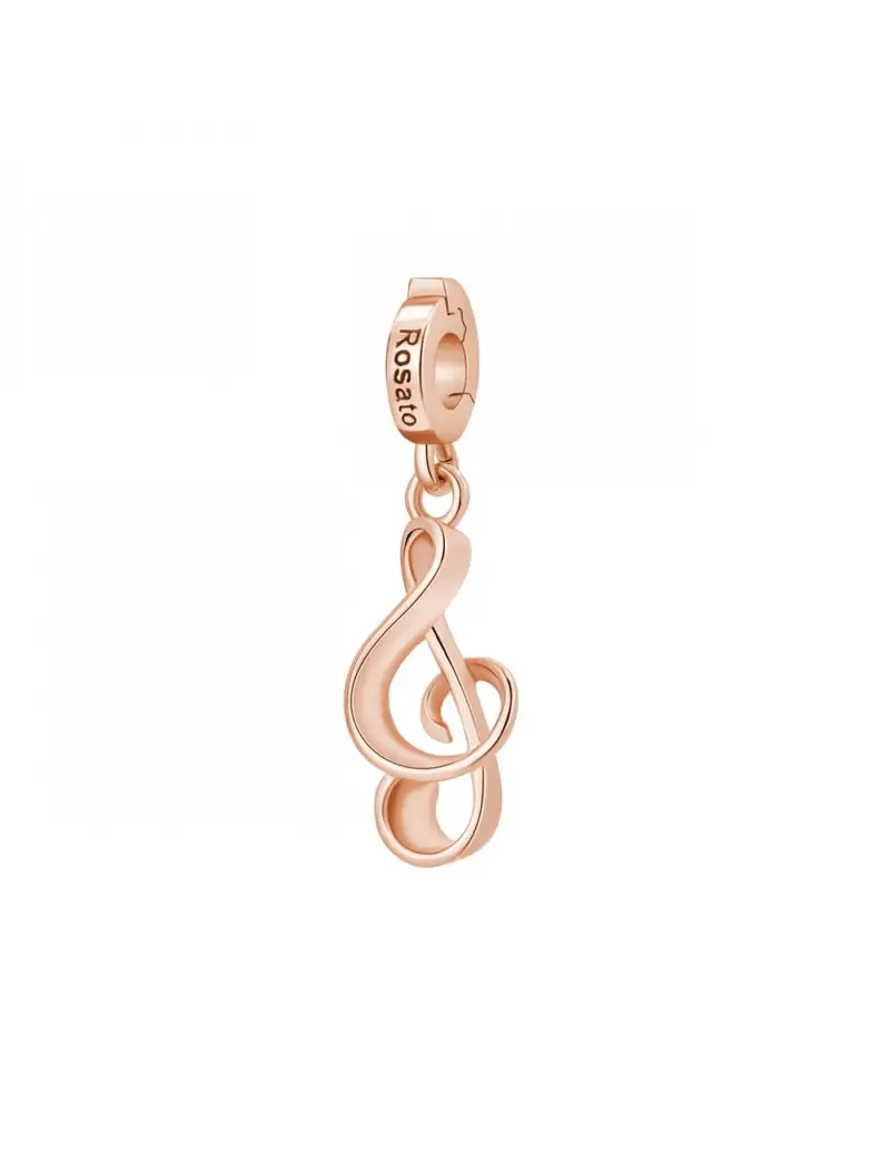 Charm ROSATO Storie in argento 925 placcato oro rosa RZ237 Chiave di Violino