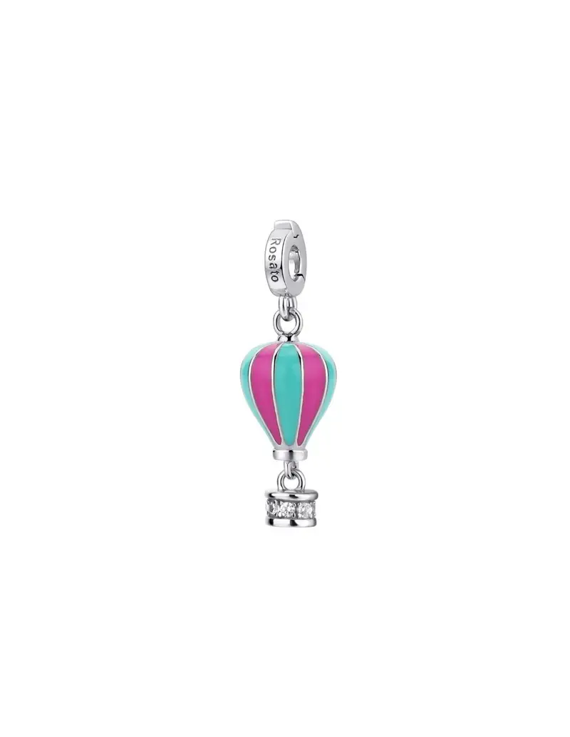 Charm ROSATO Storie in argento 925 RZ203R con smalti colorati Mongolfiera