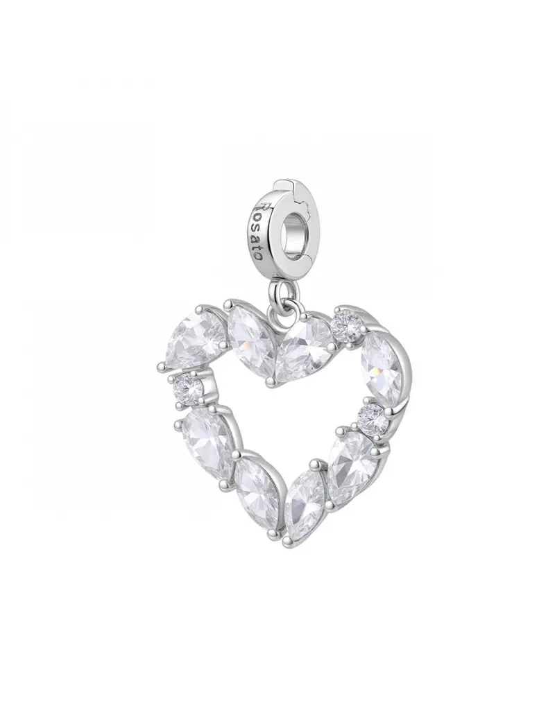Charm ROSATO Storie in argento 925 RZ245R con cristalli Cuore