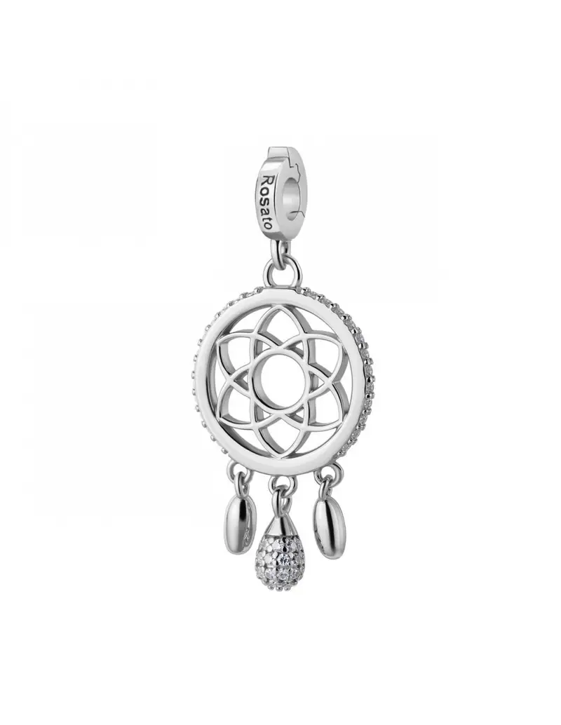 Charm ROSATO Storie in argento 925 RZ254R con cristalli ACCHIAPPASOGNI/PROTEZIONE